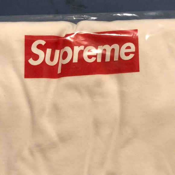 Supreme Tops - Supreme White Long Sleeve T with Red box logo